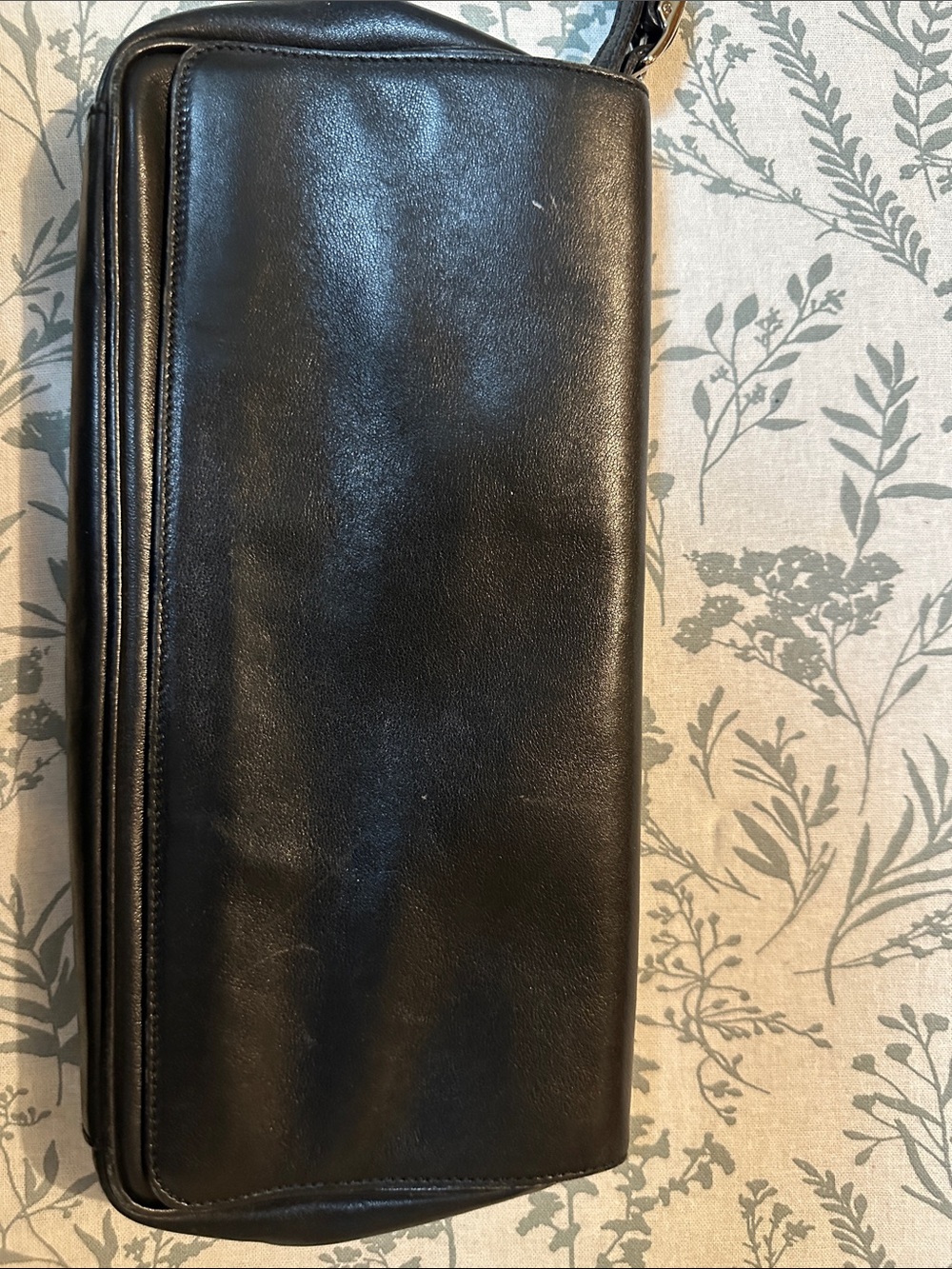 Classic Black Leather Clutch Bag